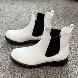 Krush White and Black Ankle Boots